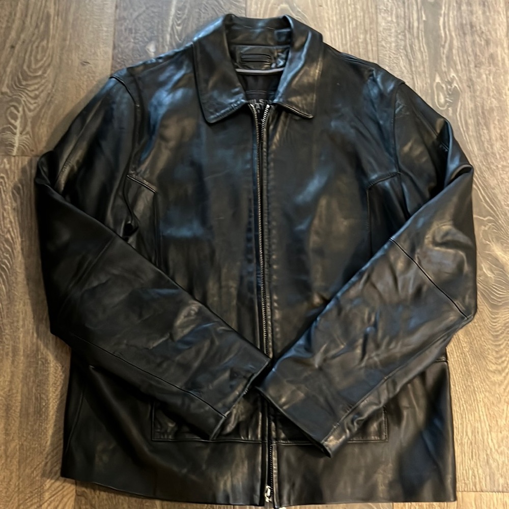 Mens wilson leather zip up jacket size medium pelle studio
